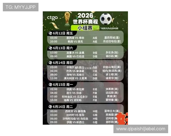 2026年世界杯比赛时间安排及比赛时间一般几点开始，帮助你合理安排观看时间